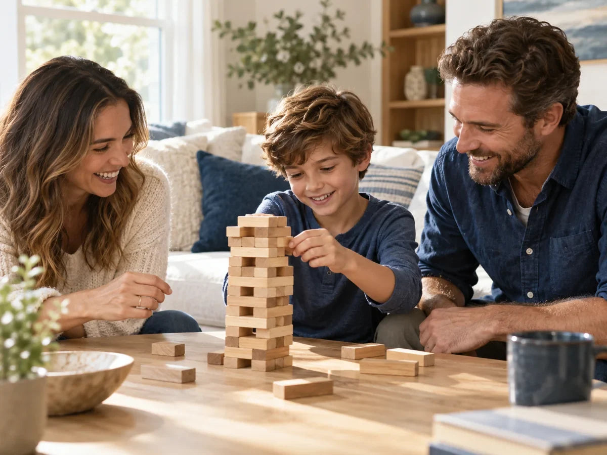 Family enjoying time together at home
