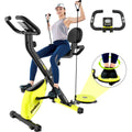 3-in-1 folding magnetic exercise bike with arm bands and twister board