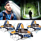 Rechargeable headlamp with storage case