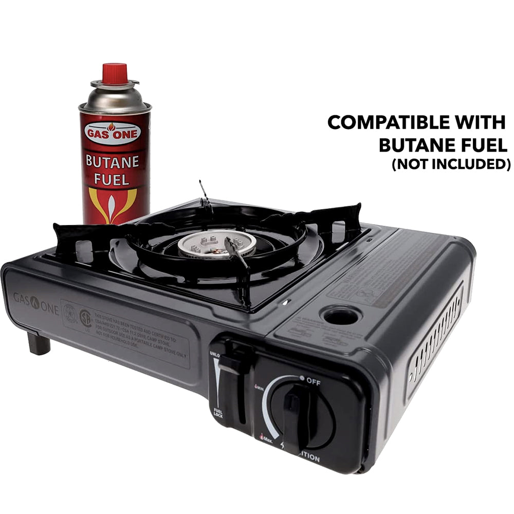 Camping stove cooking outdoors