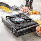 Camping stove in carrying case