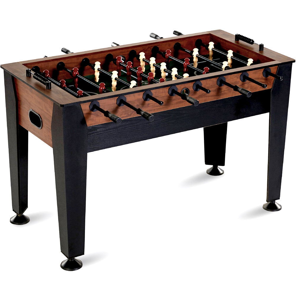 54 inch foosball table with a two-tone wood-grain finish