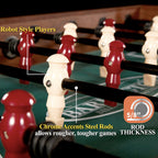 Robot-style players on chrome-accented steel rods