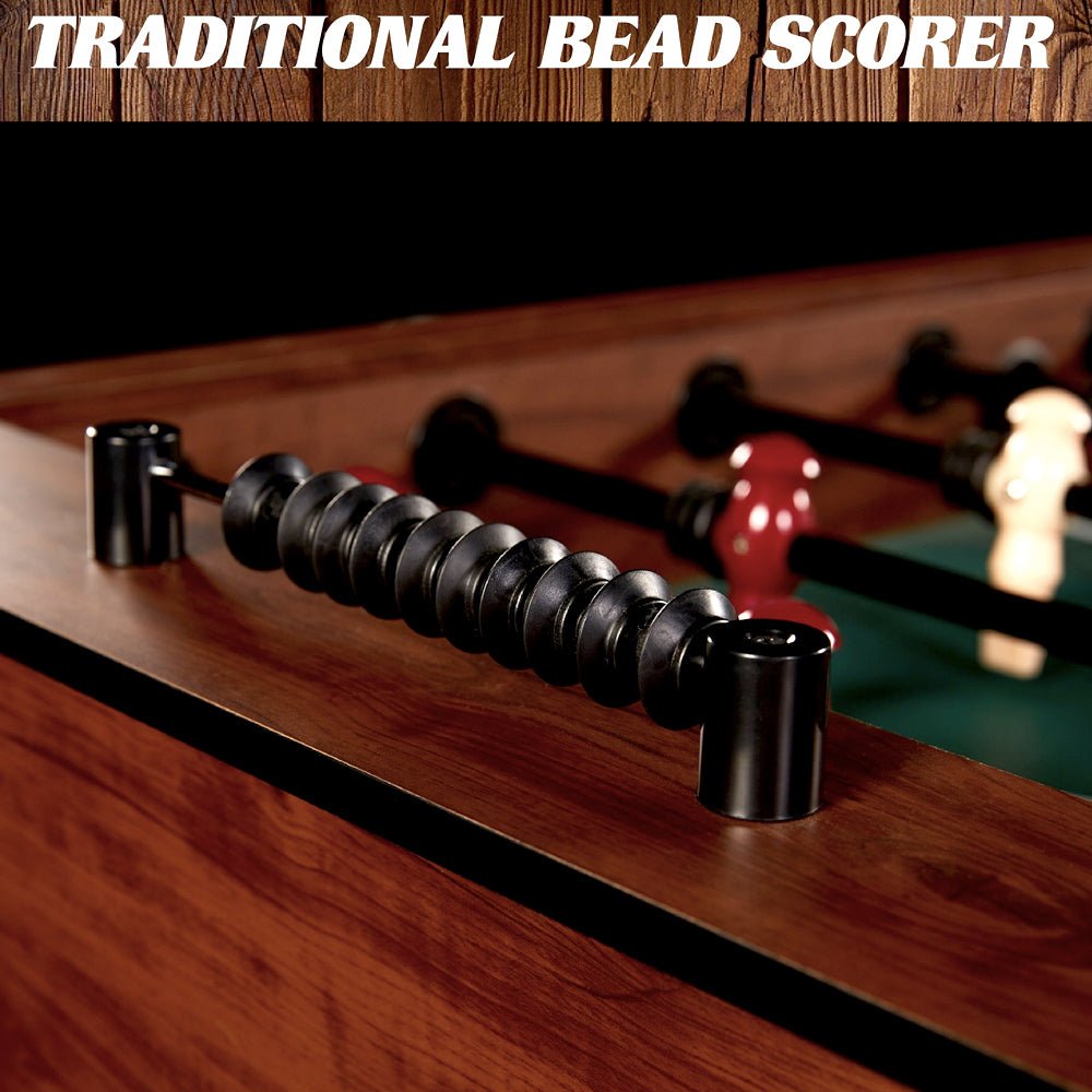 Bead scorer at the end of the foosball table