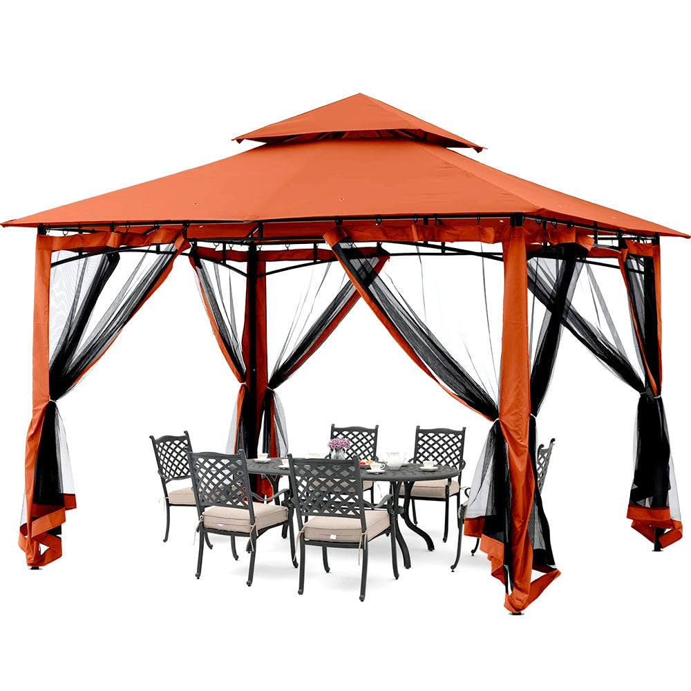10 x 10 ft gazebo in rust red