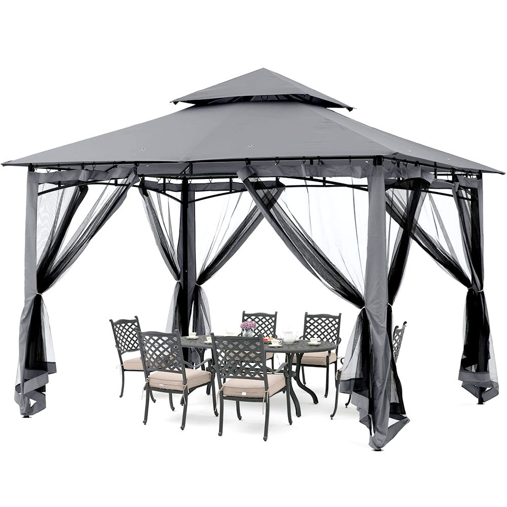 10 x 12 ft gazebo in dark gray