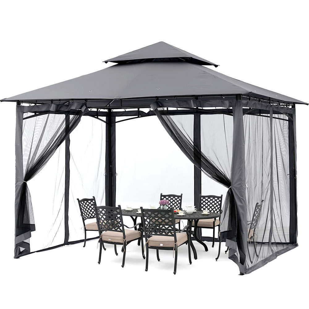 8 x 8 ft gazebo in dark gray