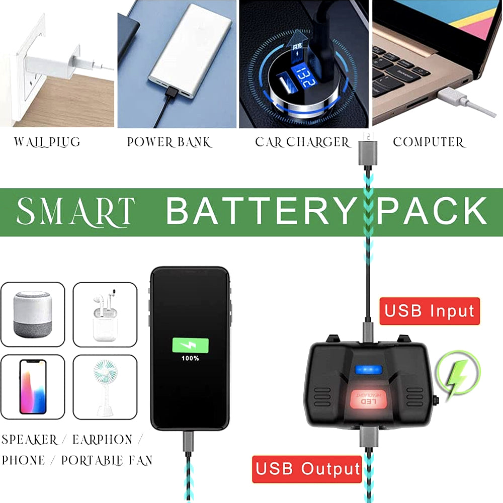 Battery pack charging a phone over USB