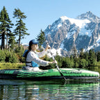 Inflatable kayak on the water