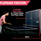 One half folded up in playback position for solo practice