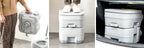 Portable toilet with separate clean-water and waste tanks