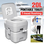 Rotating pour spout on the portable toilet waste tank