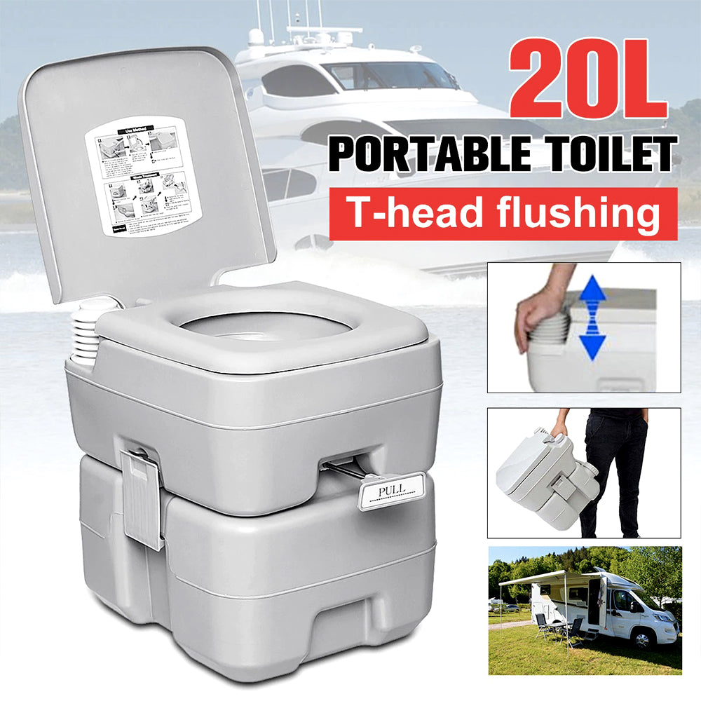 Rotating pour spout on the portable toilet waste tank