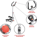 Stepper features: non-slip handlebars, digital monitor and adjustable height