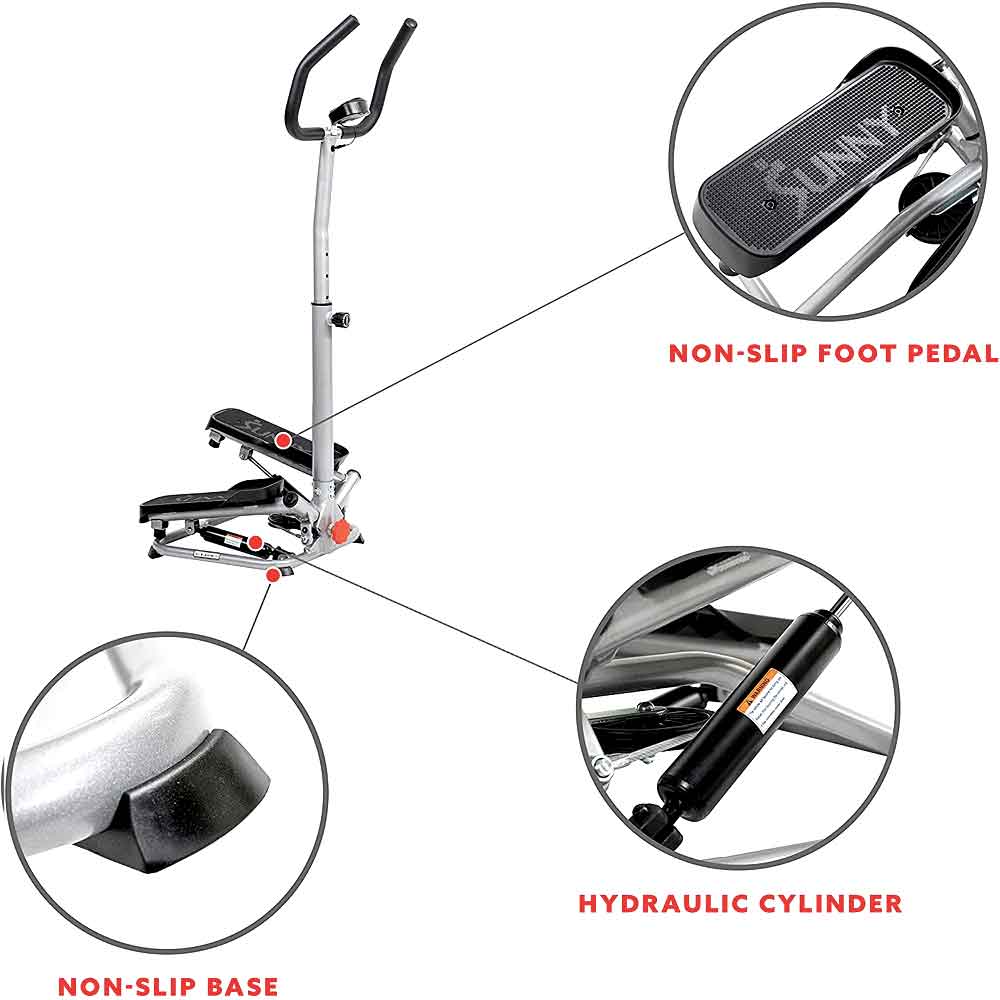 Non-slip foot pedals, hydraulic cylinder and non-slip base