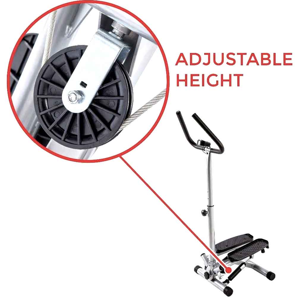 Adjustable handlebar height on the stepper