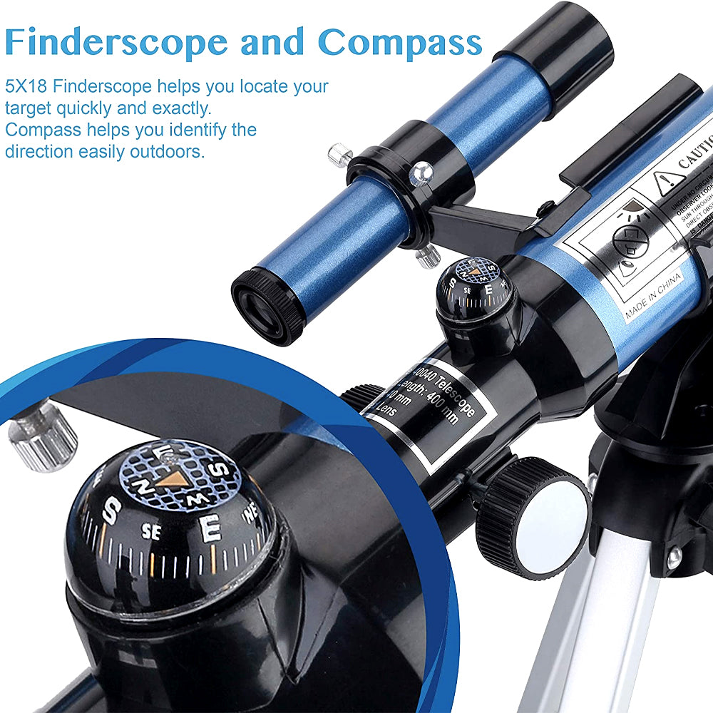 Finderscope for locating the moon and stars