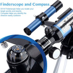 Finderscope for locating the moon and stars