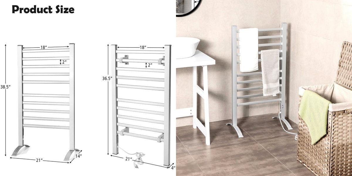 Towel warmer size chart