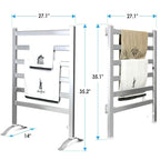 Towel warmer dimensions, freestanding and wall-mounted