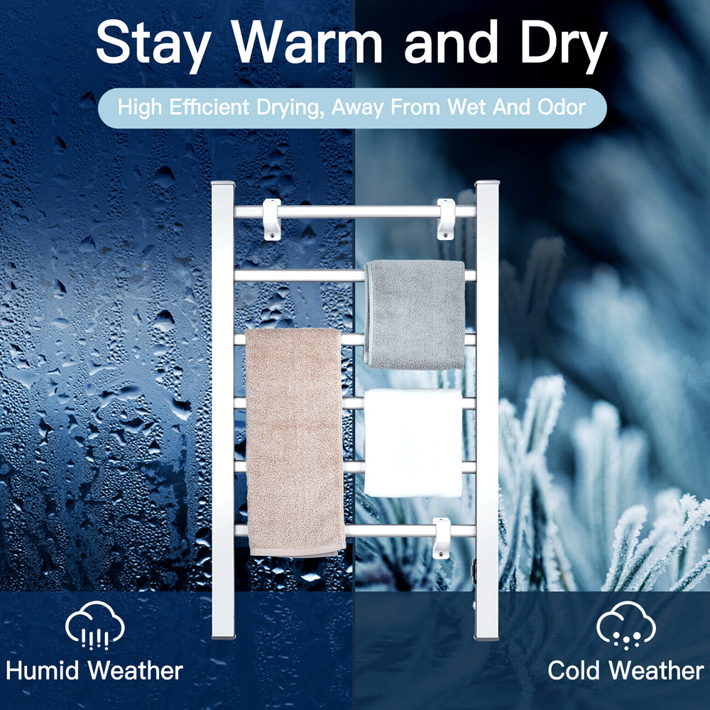 Towel warmer keeping towels warm and dry in humid and cold weather