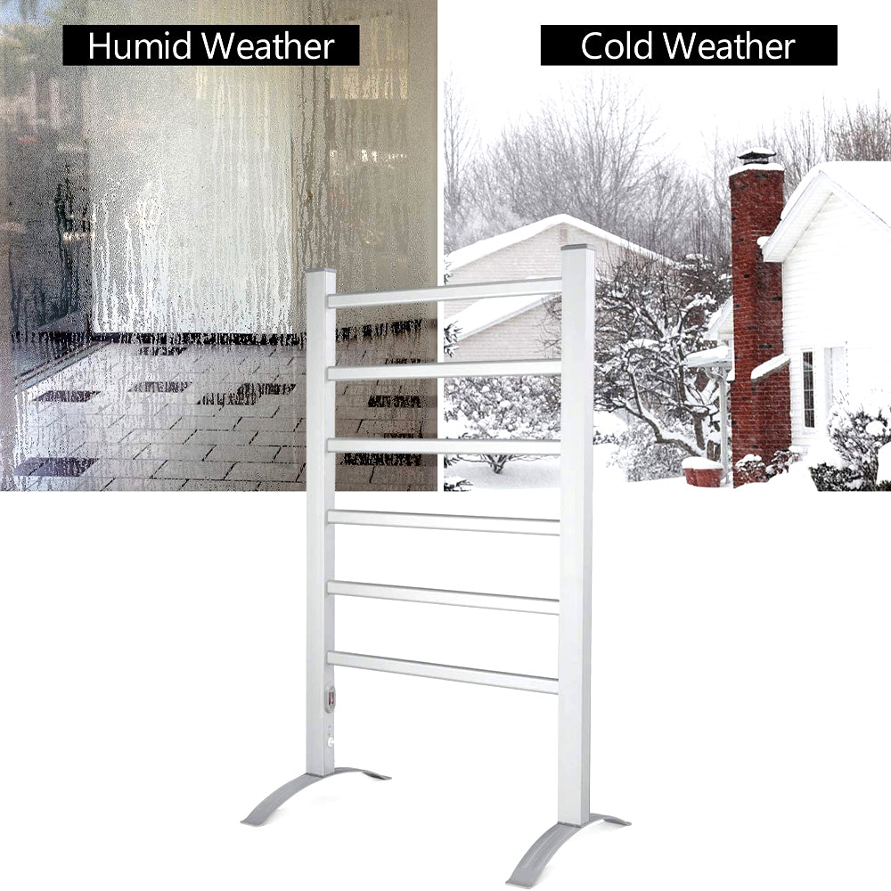 Freestanding towel warmer for humid and cold days