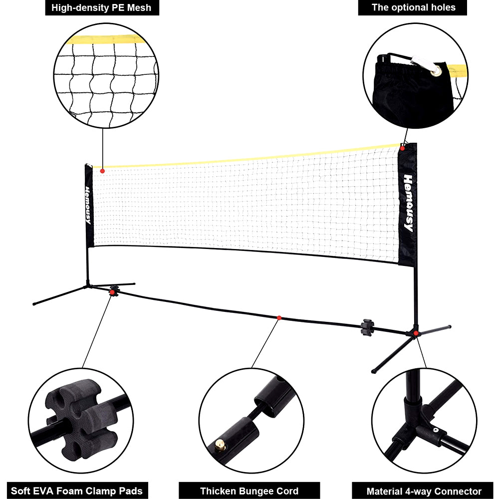 Net frame details: mesh, feet and connectors