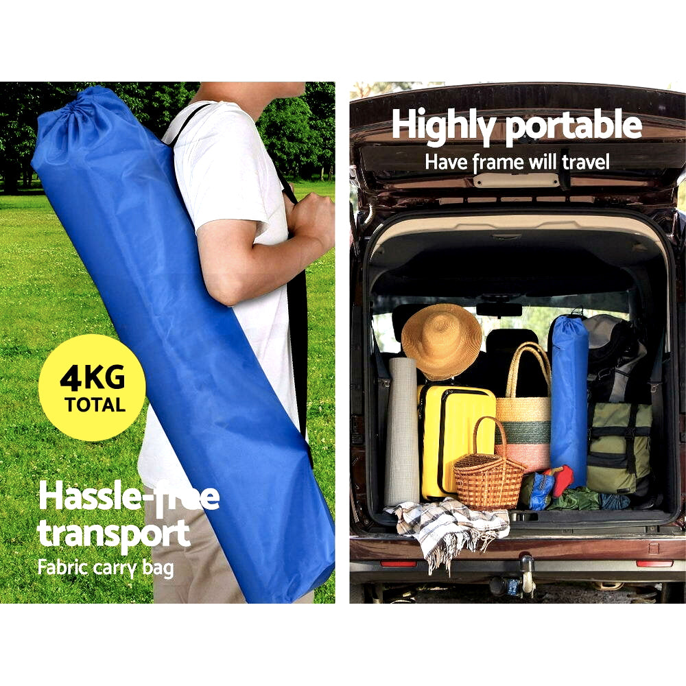Net packed in its carry bag in a car trunk