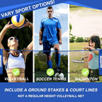 Portable net for casual volleyball, soccer tennis and badminton