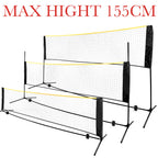 Net set to its maximum height of about 155 cm