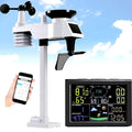 Wireless weather station with outdoor sensor, color display console and readings on a phone