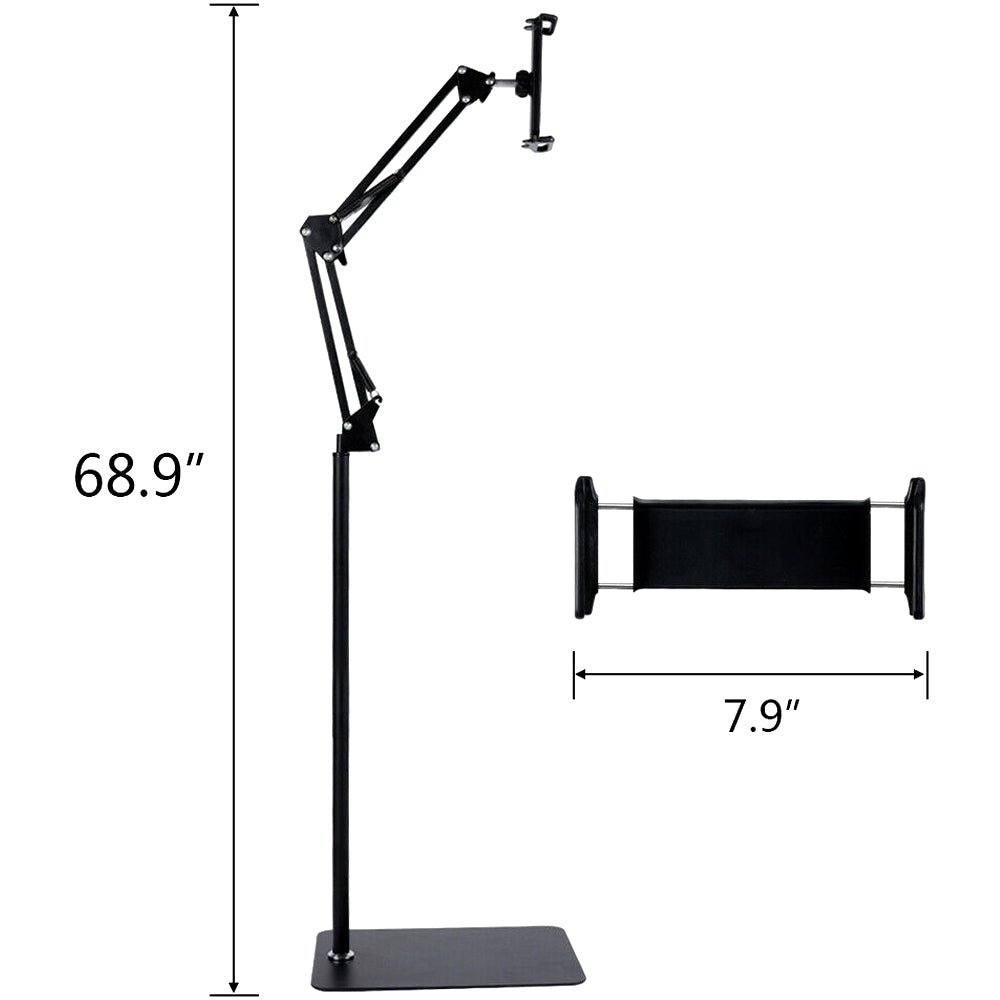 Tablet floor stand height and clamp dimensions