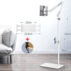 White tablet floor stand with adjustable clamp and height