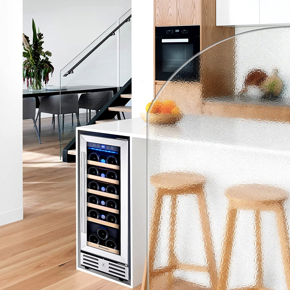 Slim wine cooler in a modern kitchen
