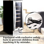 Wine cooler door safety lock with key