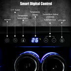 Wine cooler digital touch controls and temperature display