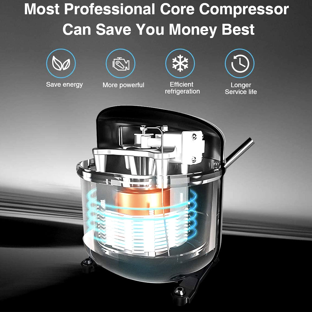 Cutaway view of the wine cooler compressor