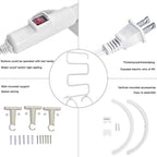 Towel warmer switch, plug and wall-mount hardware