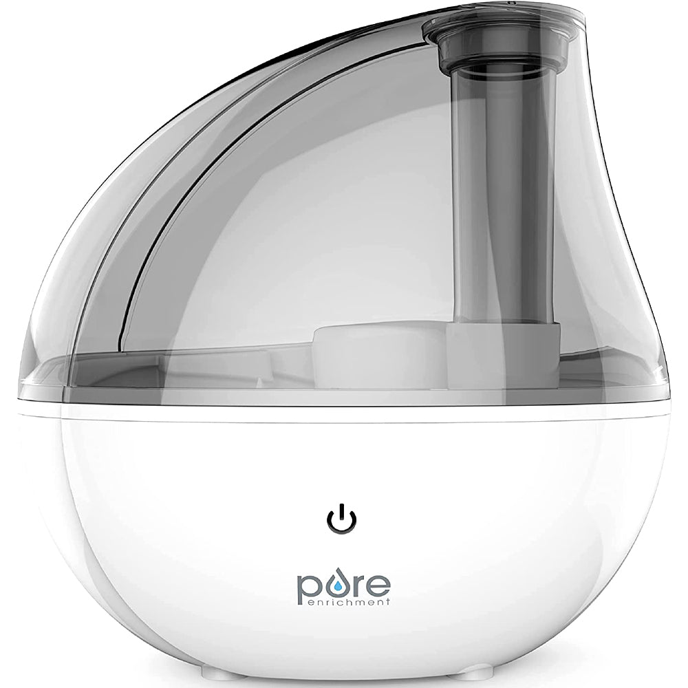 Clear teardrop-shaped cool mist humidifier
