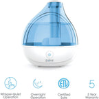 Blue cool mist humidifier for quiet overnight use