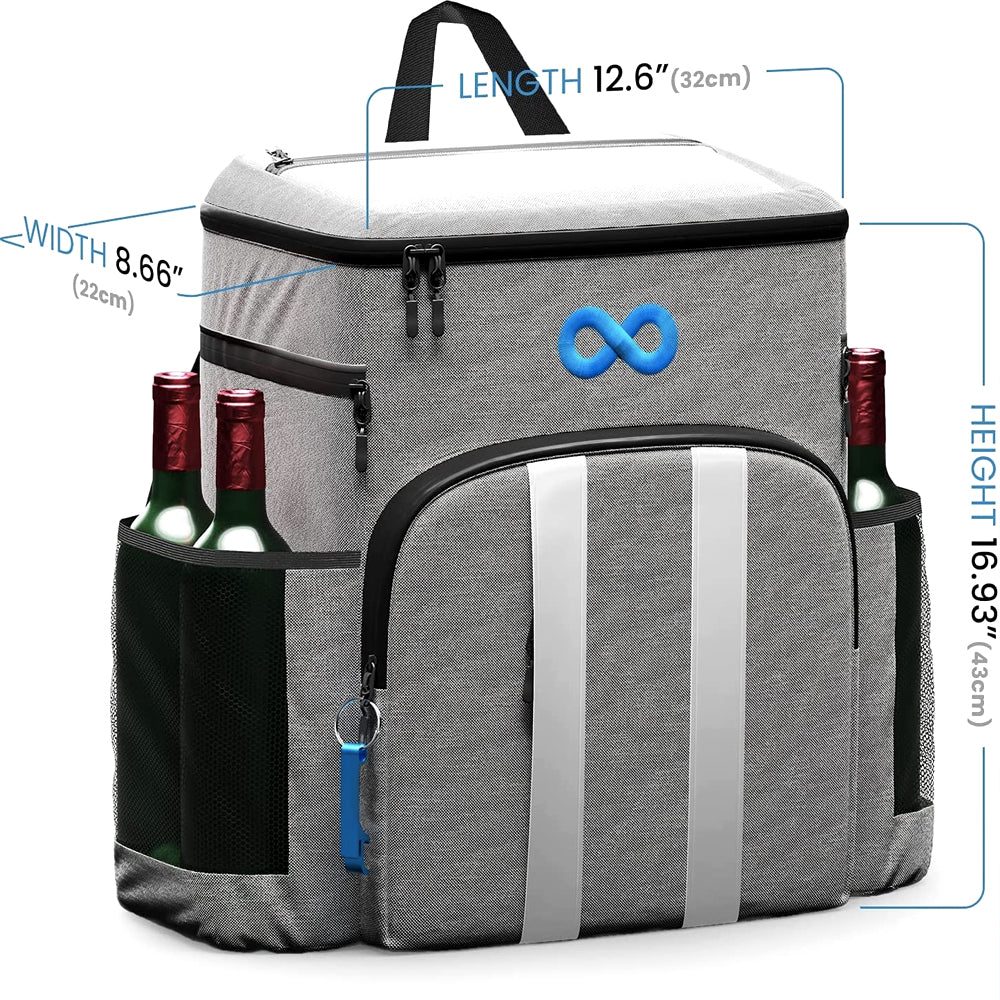 Cooler backpack dimensions: 12.6 x 8.66 x 16.93 inches