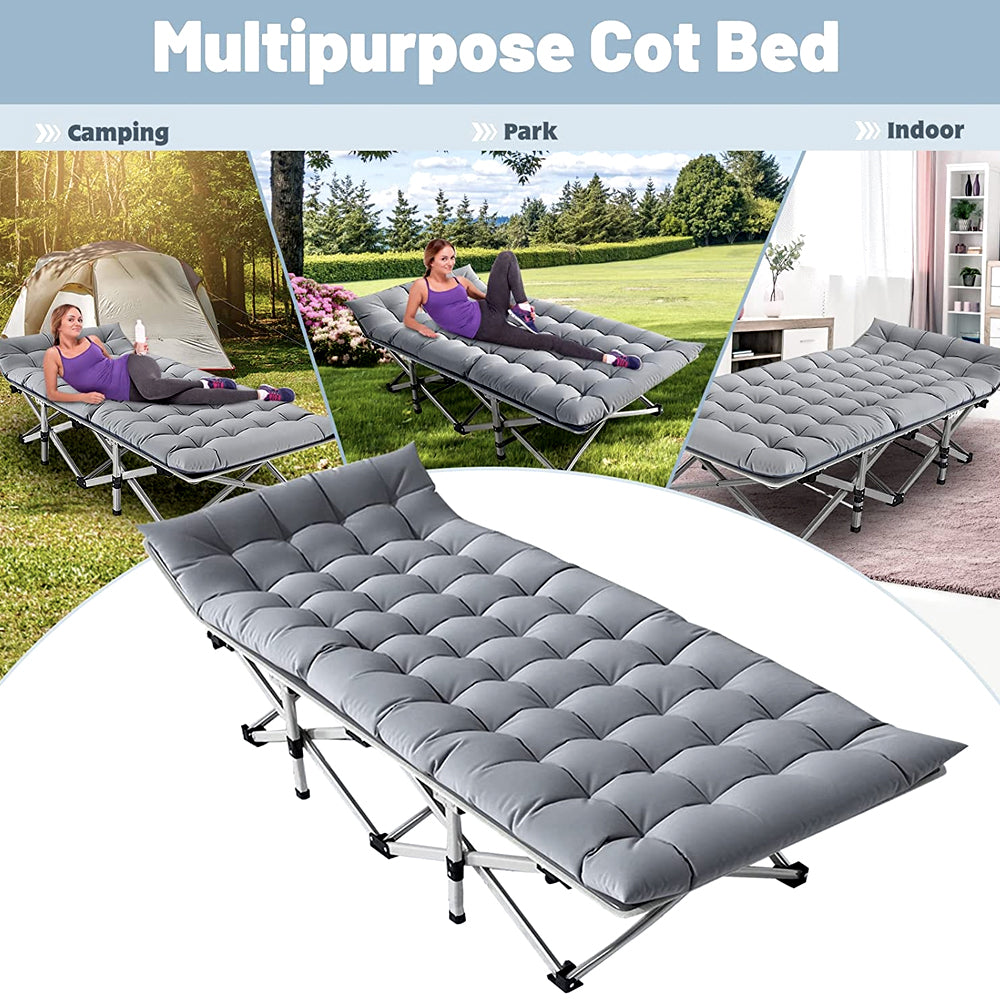Folding cot bed for camping, the park or indoors