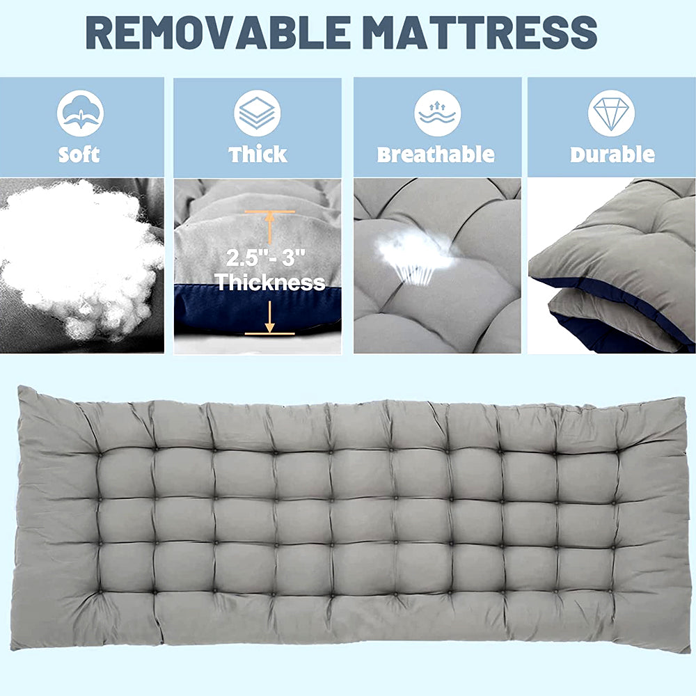 Removable padded mattress for the folding cot