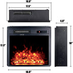 Electric fireplace insert dimensions, front and side view