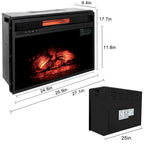 Electric fireplace insert with infrared heater panel and dimensions